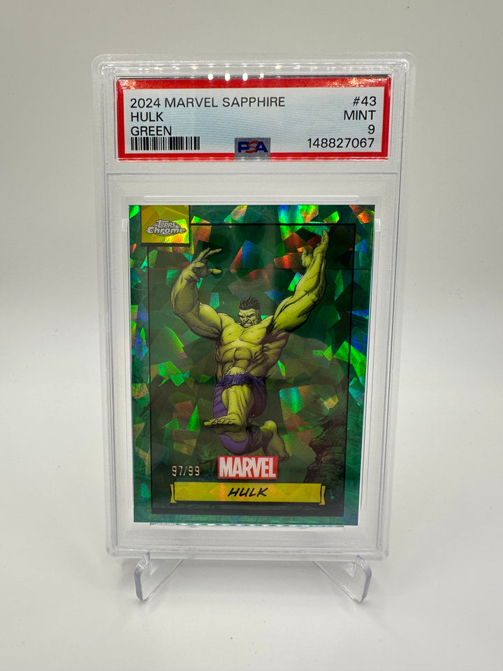 2024 Topps Marvel Sapphire Hulk Green /99 PSA 9