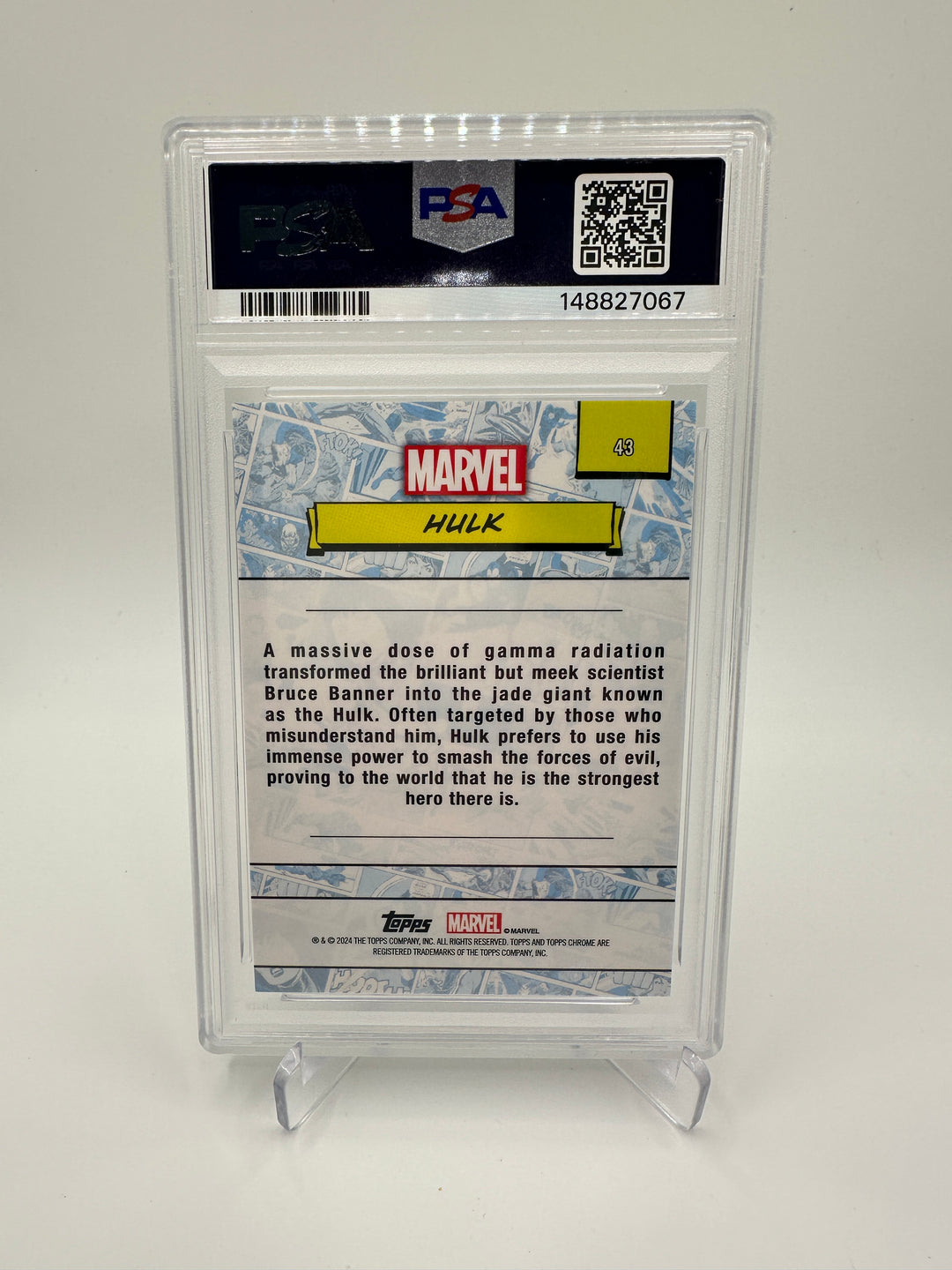 2024 Topps Marvel Sapphire Hulk Green /99 PSA 9