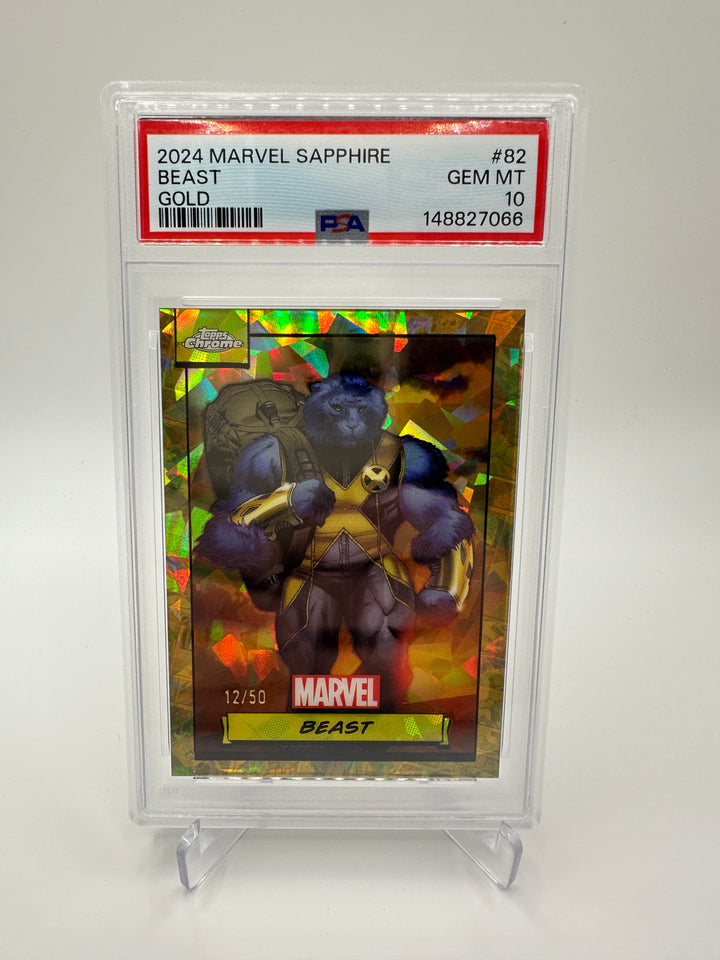2024 Topps Marvel Sapphire Beast Gold /50 PSA 10