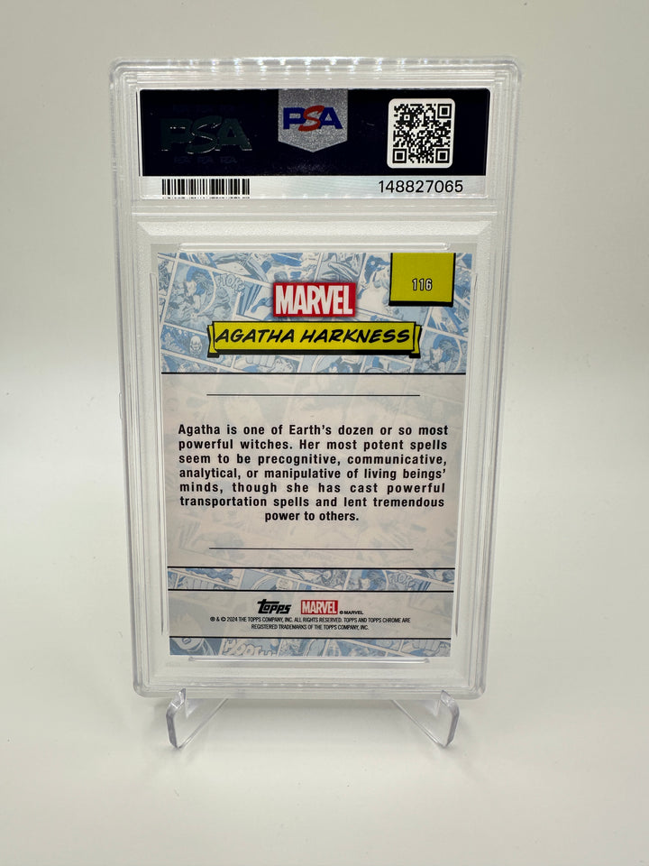 2024 Topps Marvel Sapphire Agatha Harkness Orange /25 PSA 9