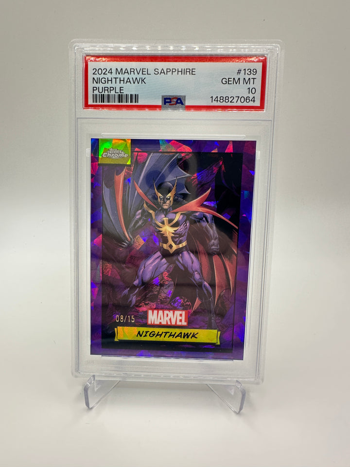 2024 Marvel Sapphire Nighthawk Purple /15 PSA 10