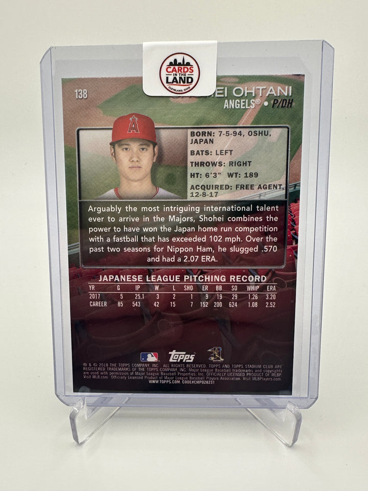 2018 Topps Stadium Club Shohei Ohtani #138 RC