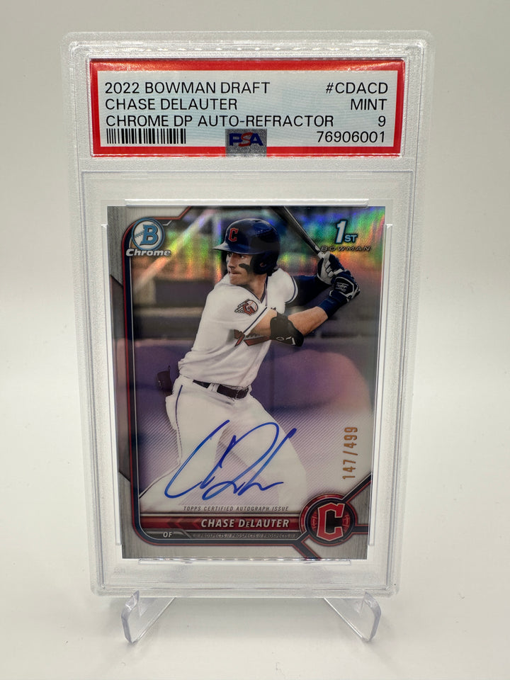 2022 Bowman Draft Chase Delauter /499 Auto PSA 9