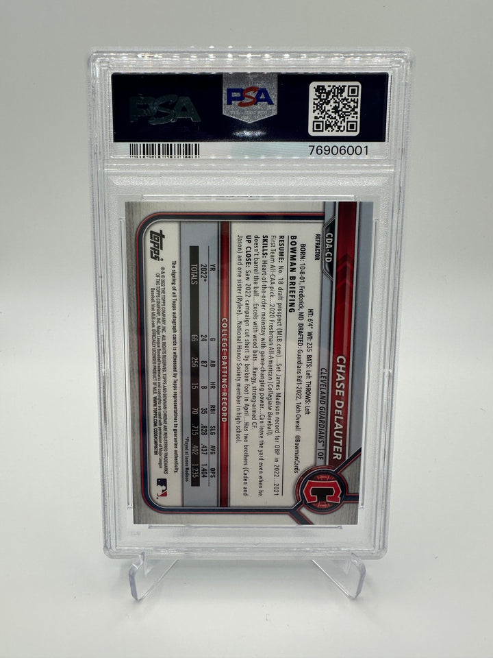 2022 Bowman Draft Chase Delauter /499 Auto PSA 9