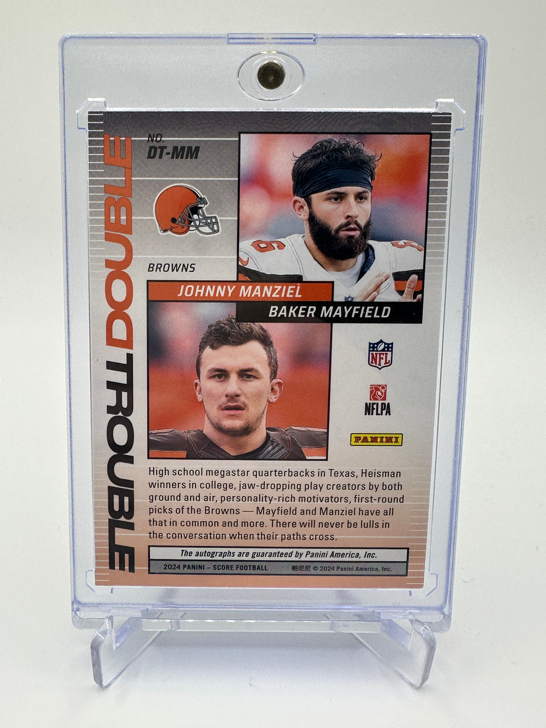 2024 Panini Score Johnny Manziel Baker Mayfield Double Trouble Auto /100