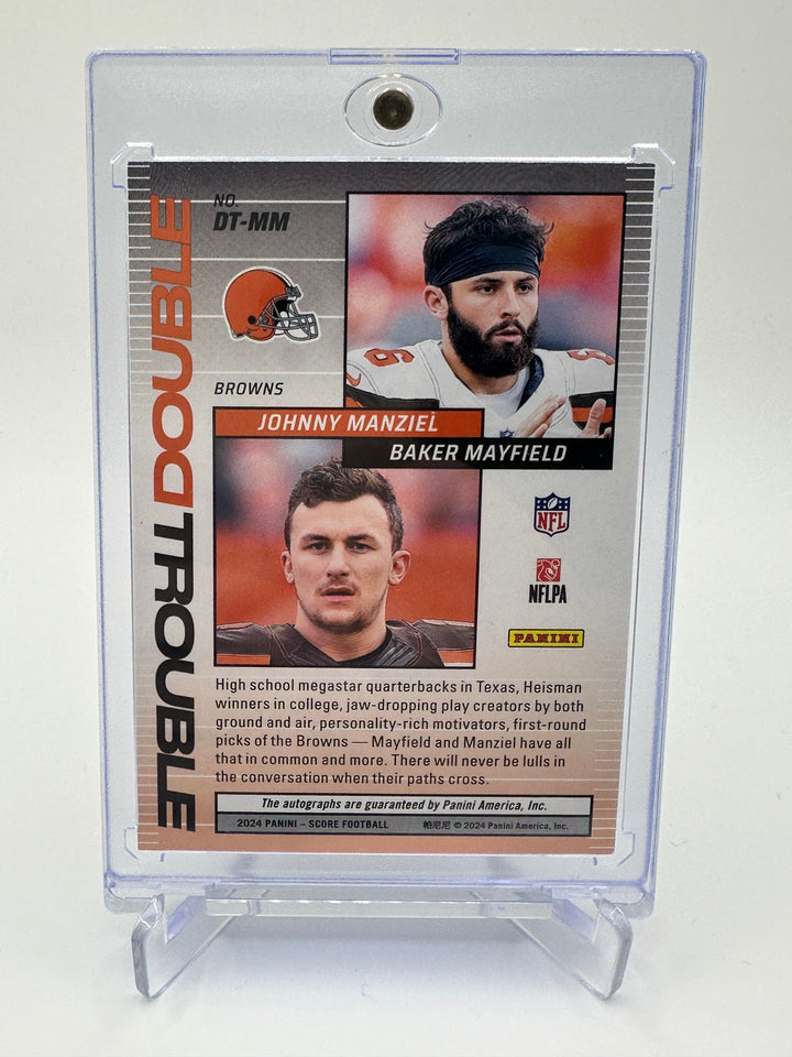 2024 Panini Score Johnny Manziel Baker Mayfield Double Trouble Auto /100