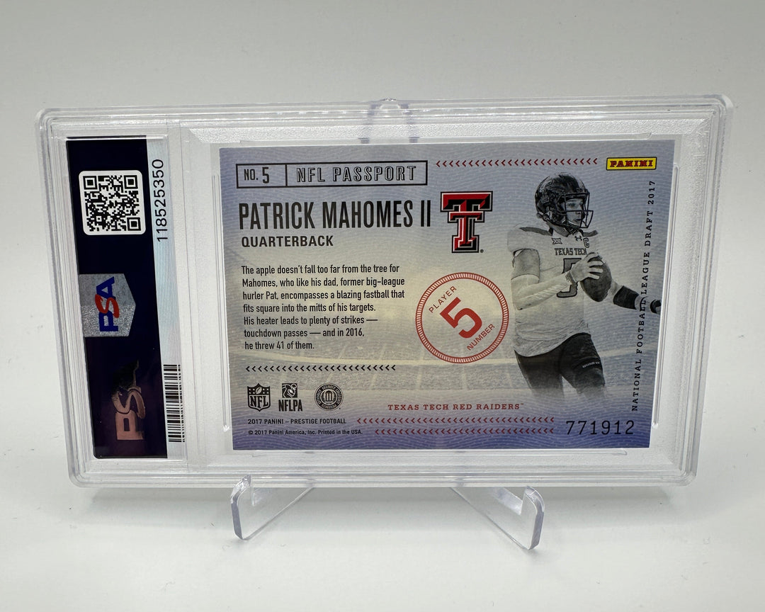 2017 Panini Prestige Patrick Mahomes II NFL Passport #5 PSA 10