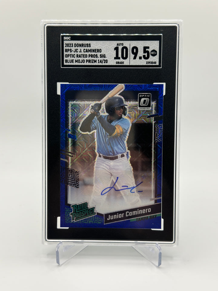 2023 Optic Junior Caminero Blue Mojo Auto /20 SGC 9.5 Auto 10