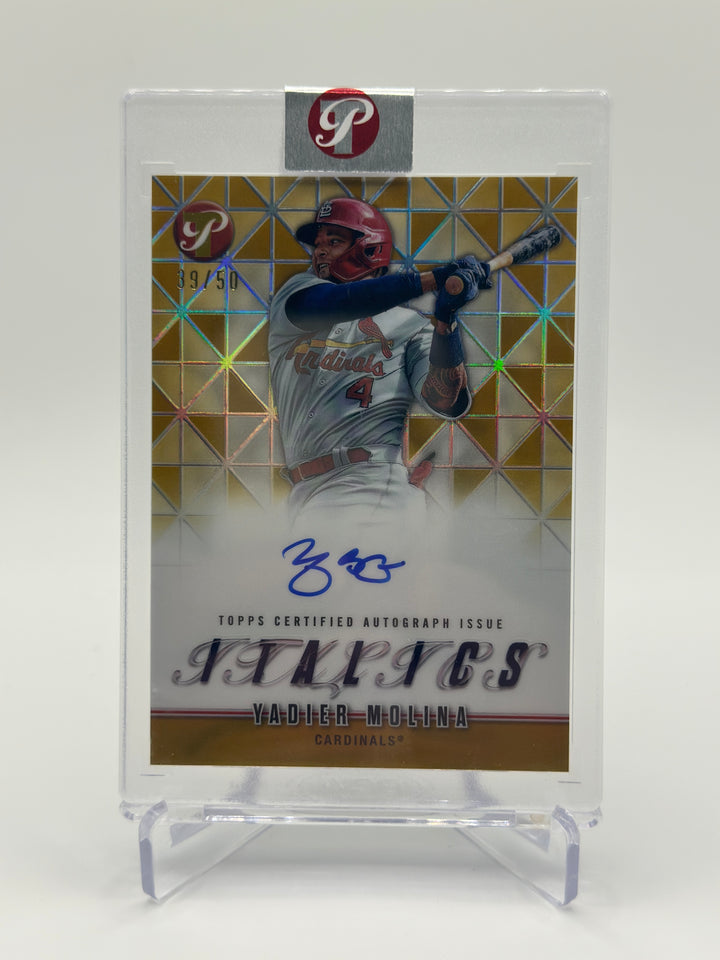 2025 Topps Pristine Yadier Molina Italics Autographs Auto /50