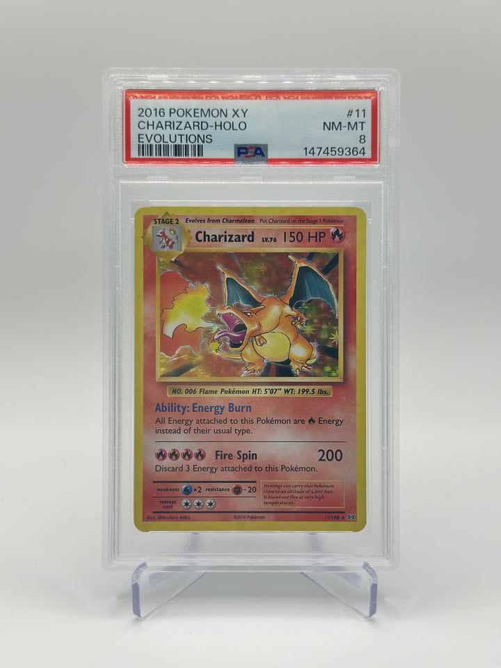 2016 Pokémon Charizard Holo 11/108 PSA 8