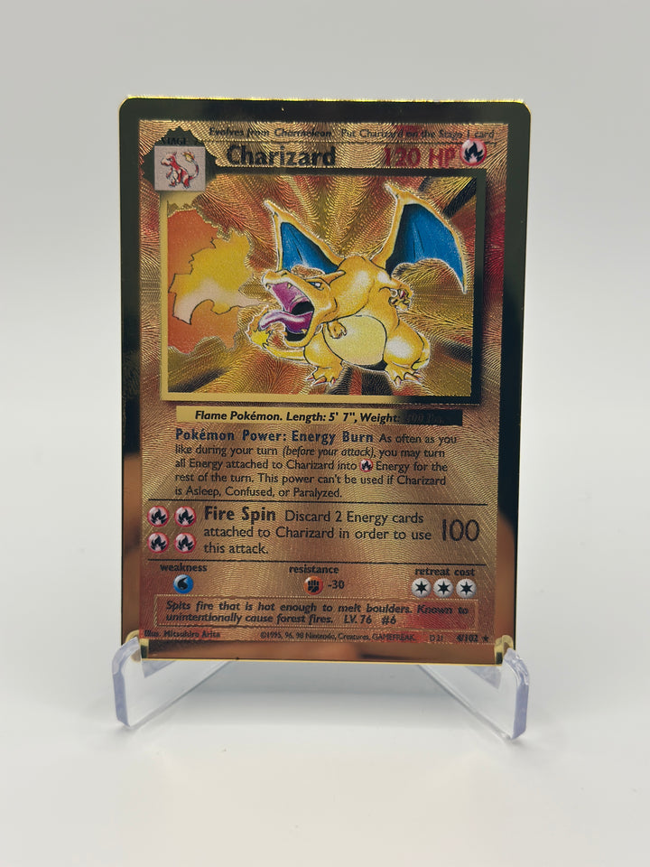 Pokémon Charizard 4/102 Celebrations 25th Anniversary Gold Metal UPC Promo