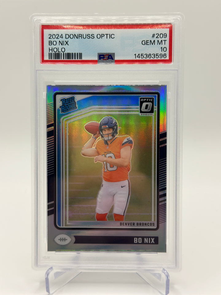 2024 Optic Bo Nix Silver Holo PSA 10
