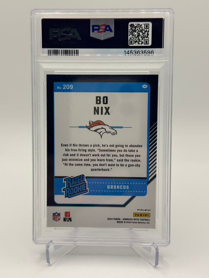 2024 Optic Bo Nix Silver Holo PSA 10
