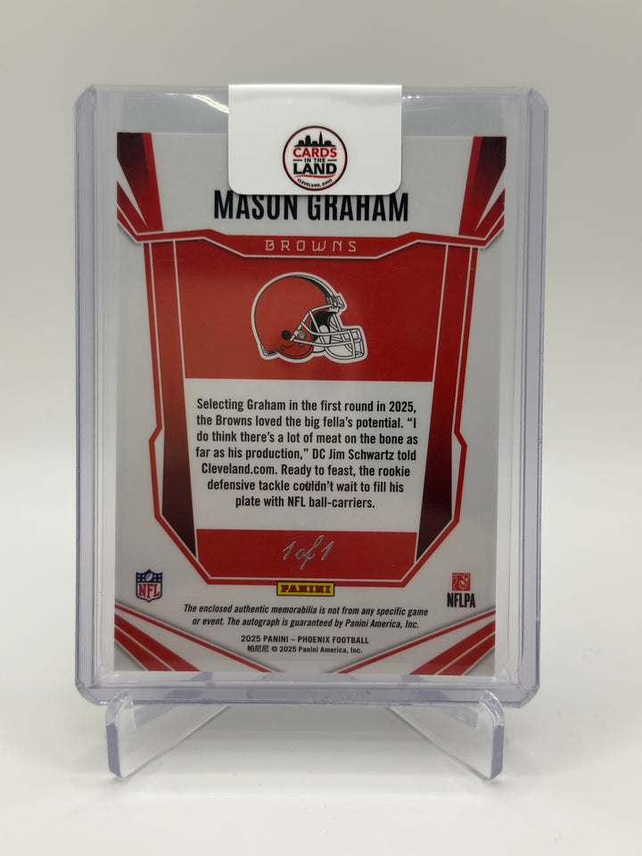 2025 Panini Phoenix Mason Graham NFL Shield Auto RPS 1/1
