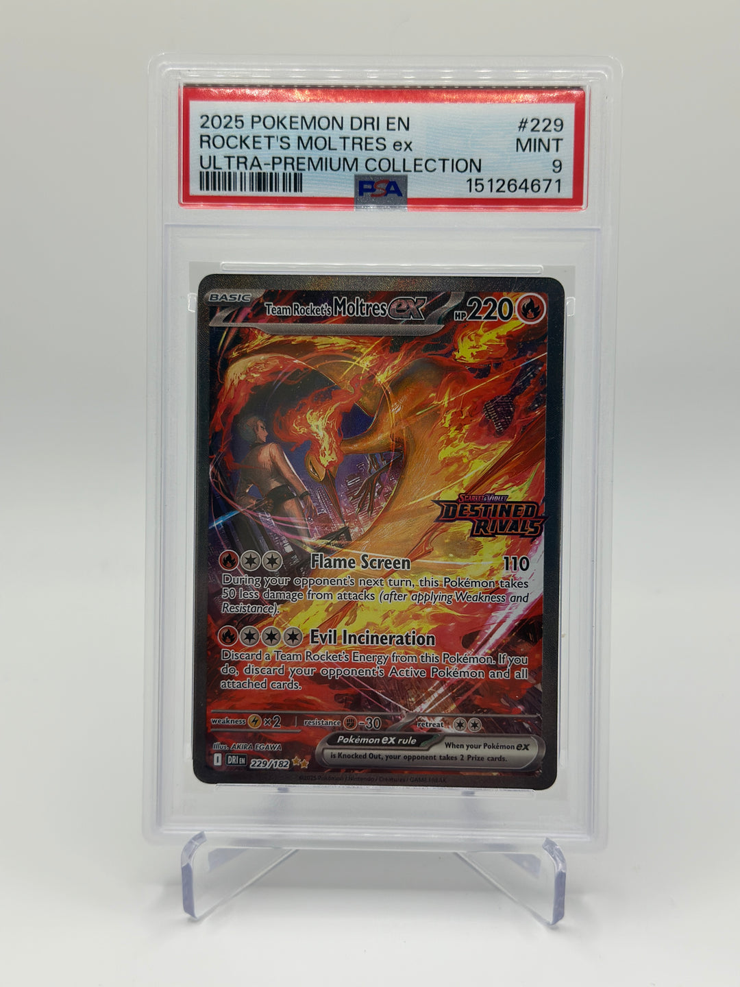 Pokémon Rockets Moltres EX PSA 9