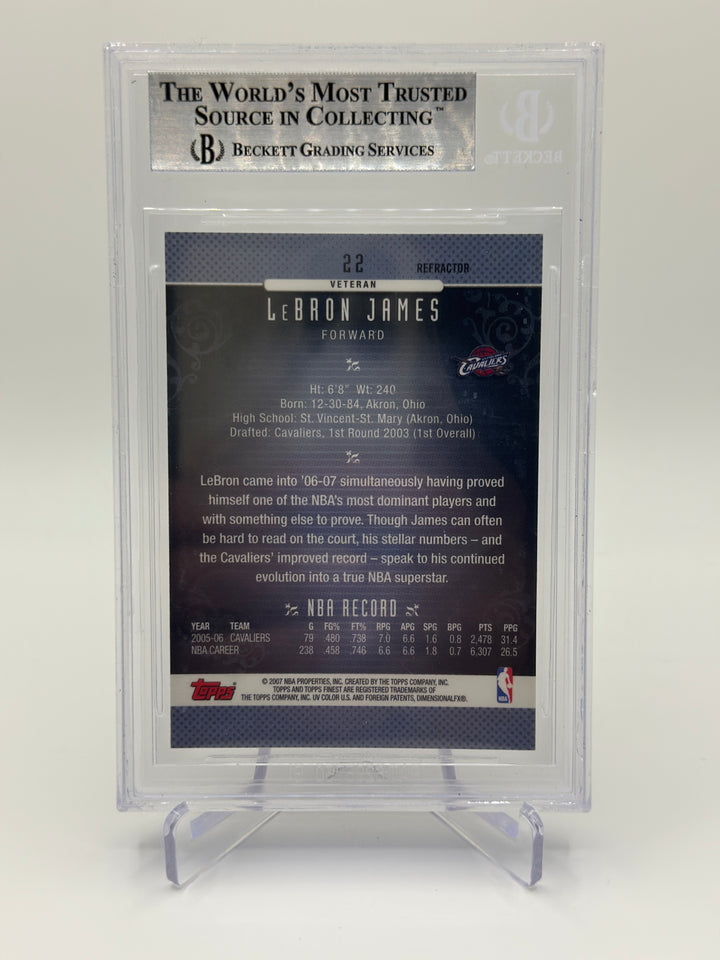 2006-07 Topps Finest LeBron James Refractor BGS 9