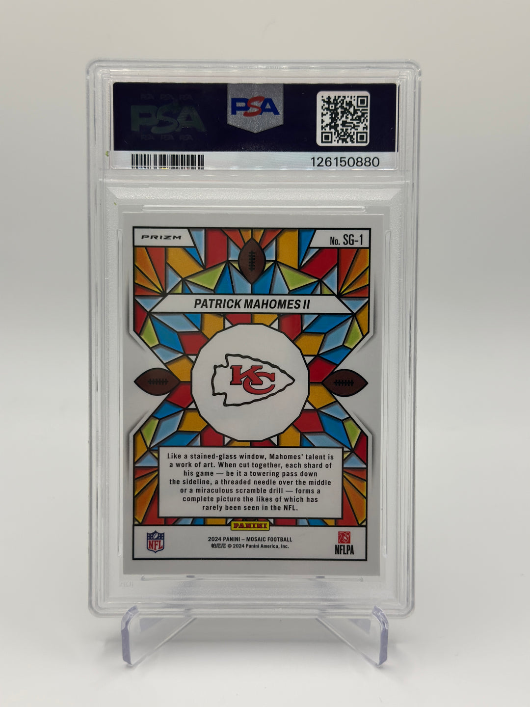2024 Mosaic Patrick Mahomes Stained Glass PSA 9