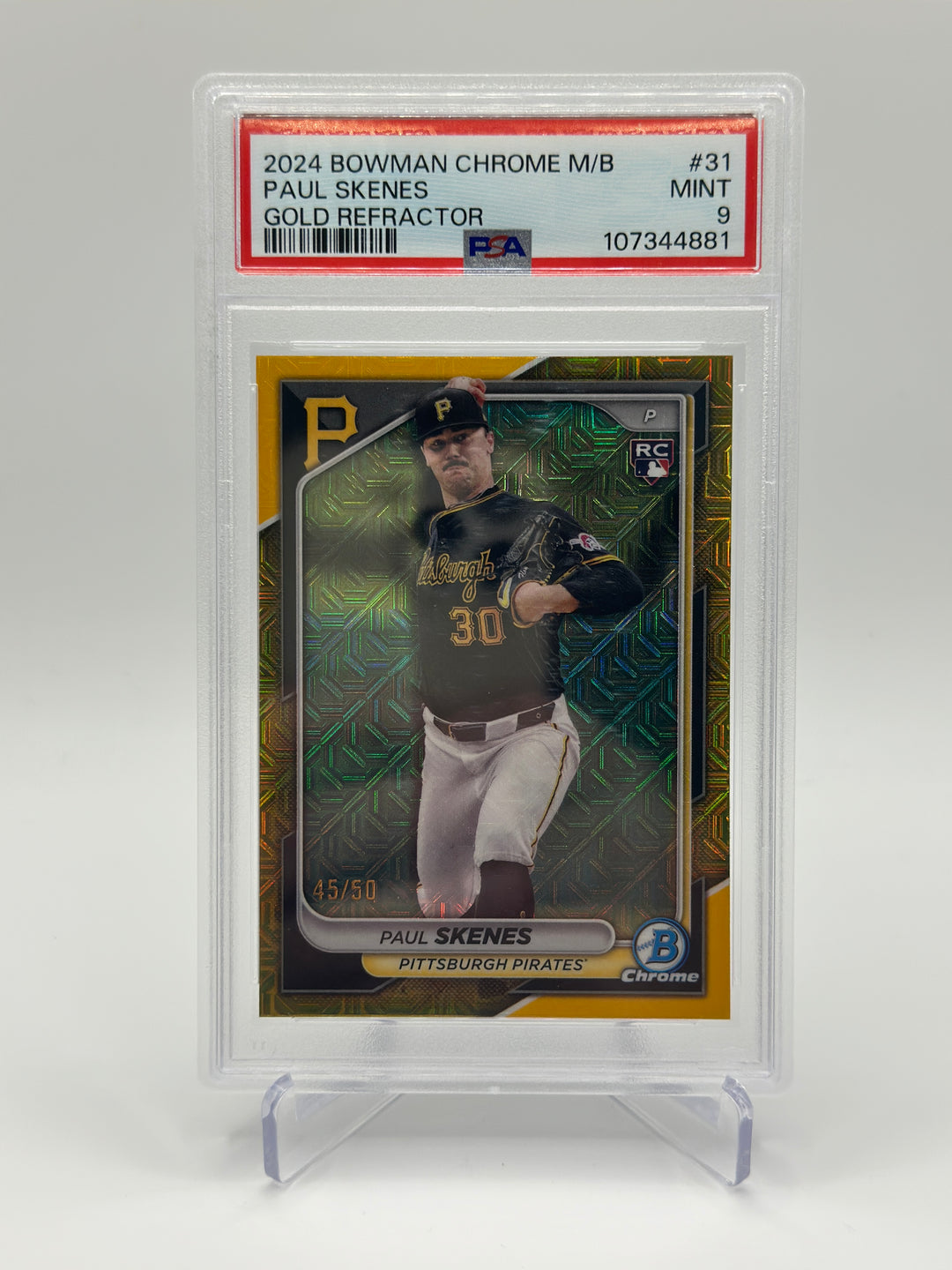 2024 Bowman Chrome Paul Skenes Mega Box Gold /50 PSA 9