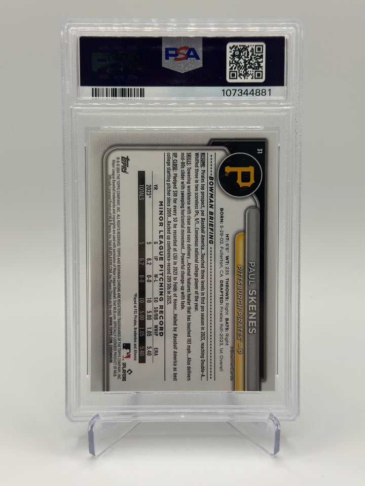 2024 Bowman Chrome Paul Skenes Mega Box Gold /50 PSA 9