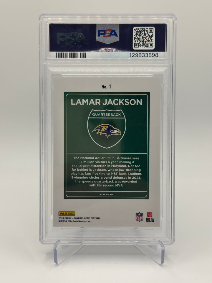 2024 Optic Lamar Jackson Downtown PSA 9