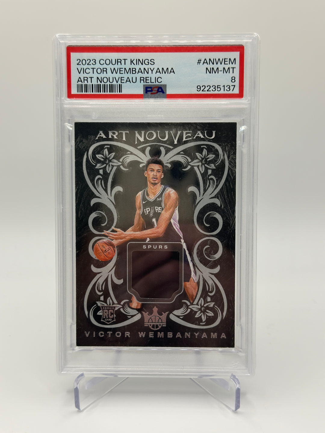 2023 Court Kings Victor Wembanyama Art Nouveau Relic #ANWEM PSA 8