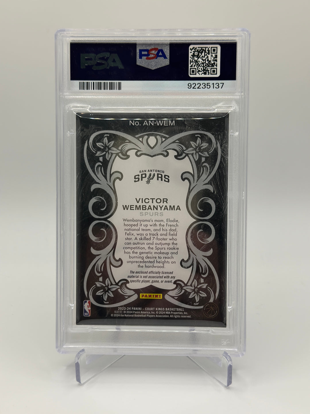 2023 Court Kings Victor Wembanyama Art Nouveau Relic #ANWEM PSA 8