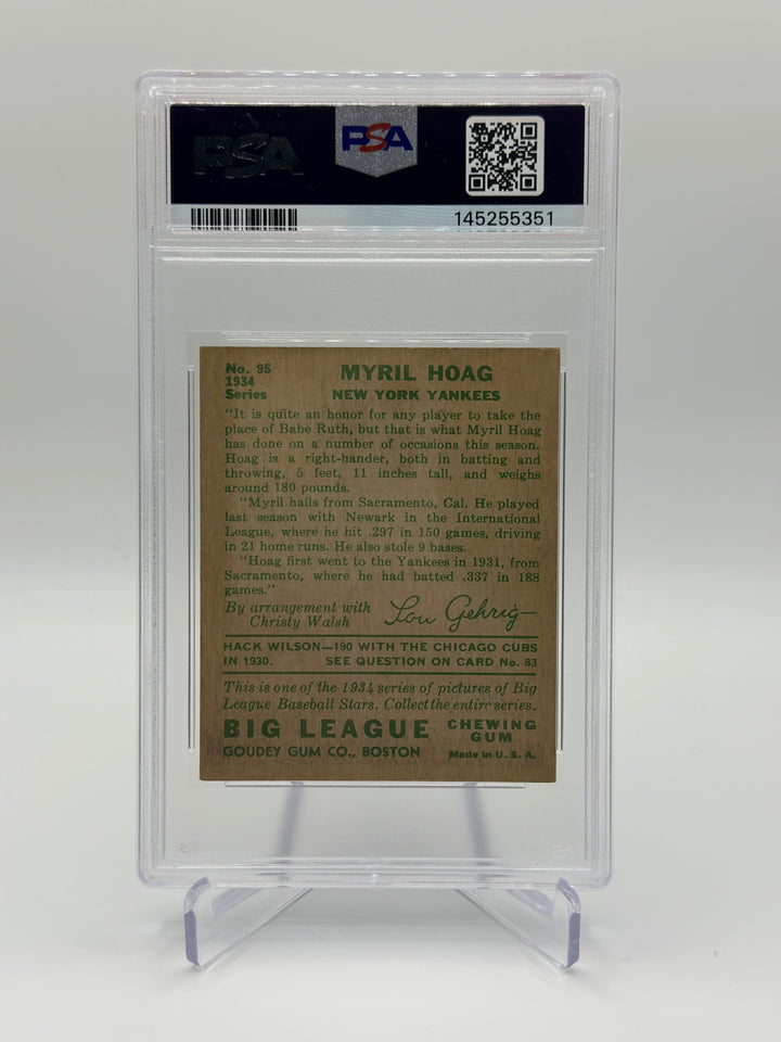 1934 Goudey Myril Hoag #95 PSA 4