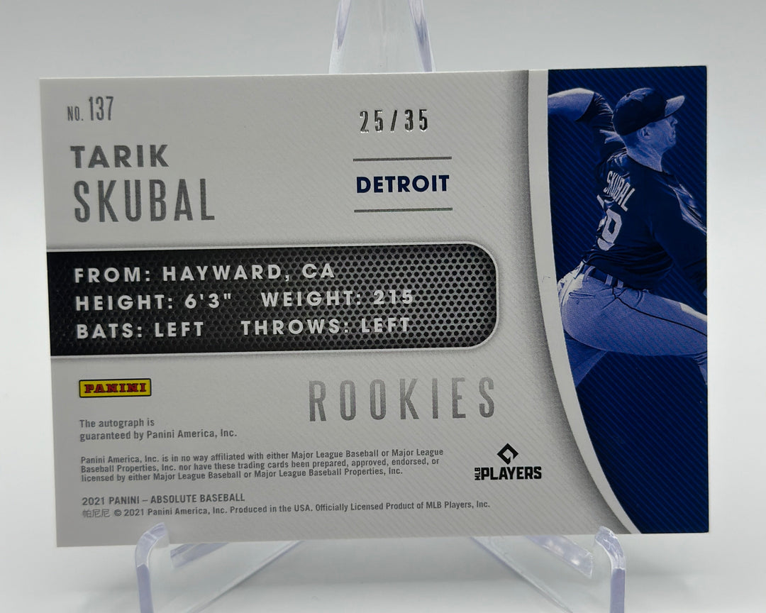 2021 Panini Absolute Baseball Tarik Skubal Auto /35