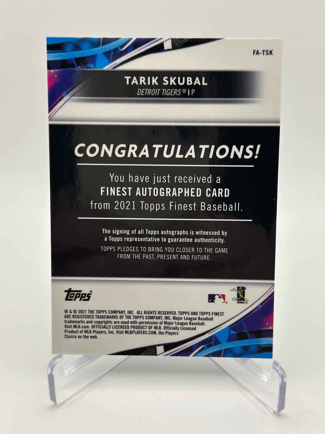 2021 Topps Finest Tarik Skubal Auto RC