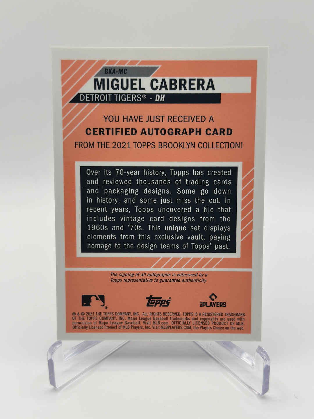 2021 Topps Brooklyn Collection Miguel Cabrera Auto /10