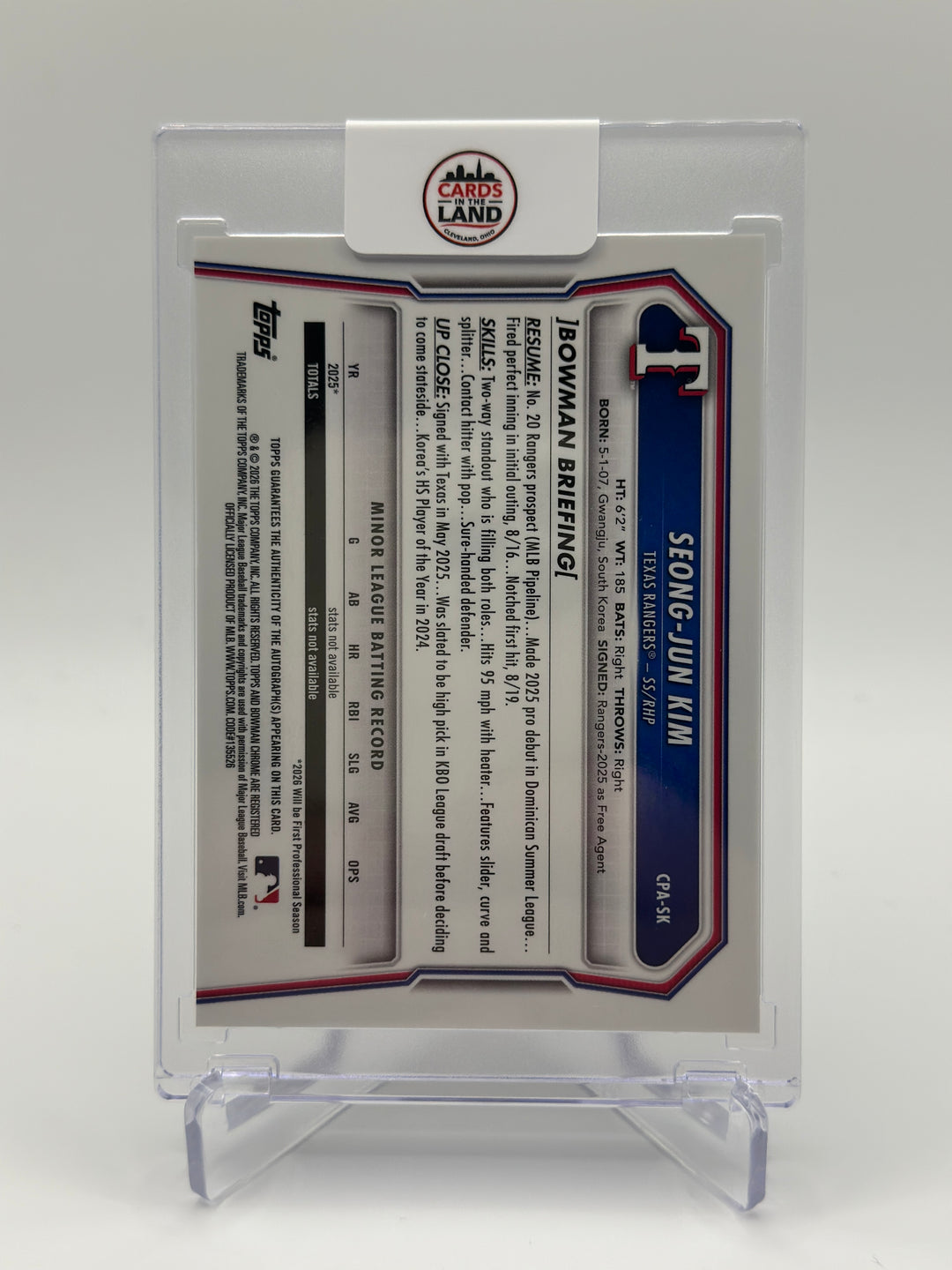 2026 Bowman Chrome Seong-Jun Kim Purple Auto /250