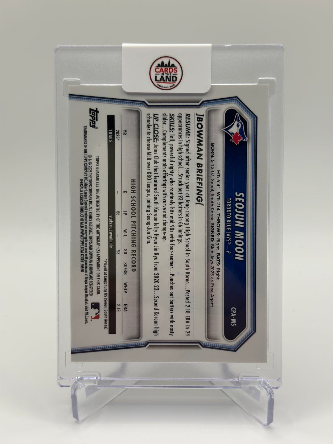 2026 Bowman Chrome Seojun Moon Yellow Auto /75