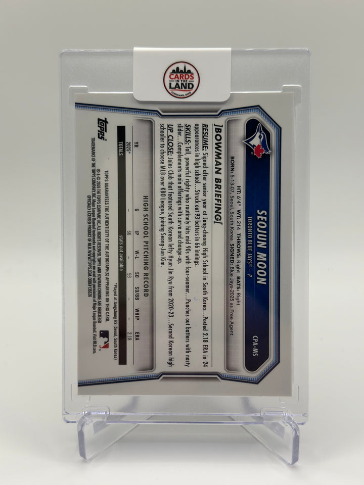 2026 Bowman Chrome Seojun Moon Yellow Auto /75