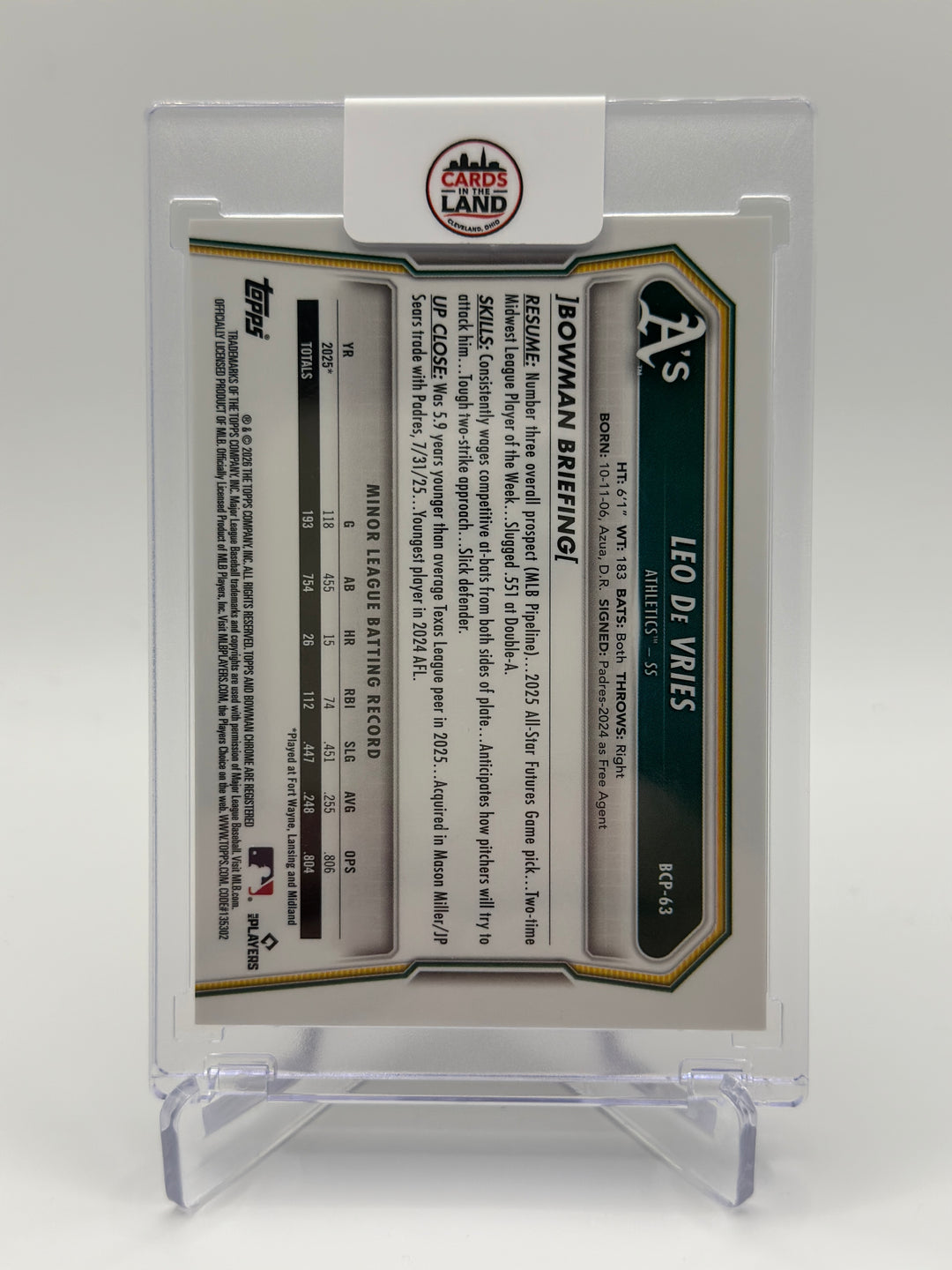 2026 Bowman Chrome Leo De Vries /5