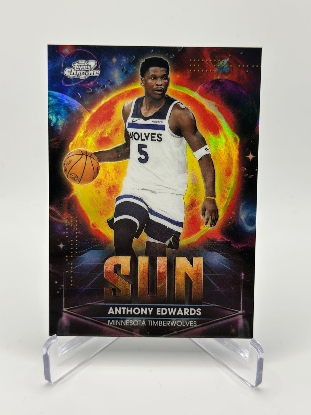 2025-26 Topps Cosmic Chrome Anthony Edwards Planetary Pursuit The Sun SSP