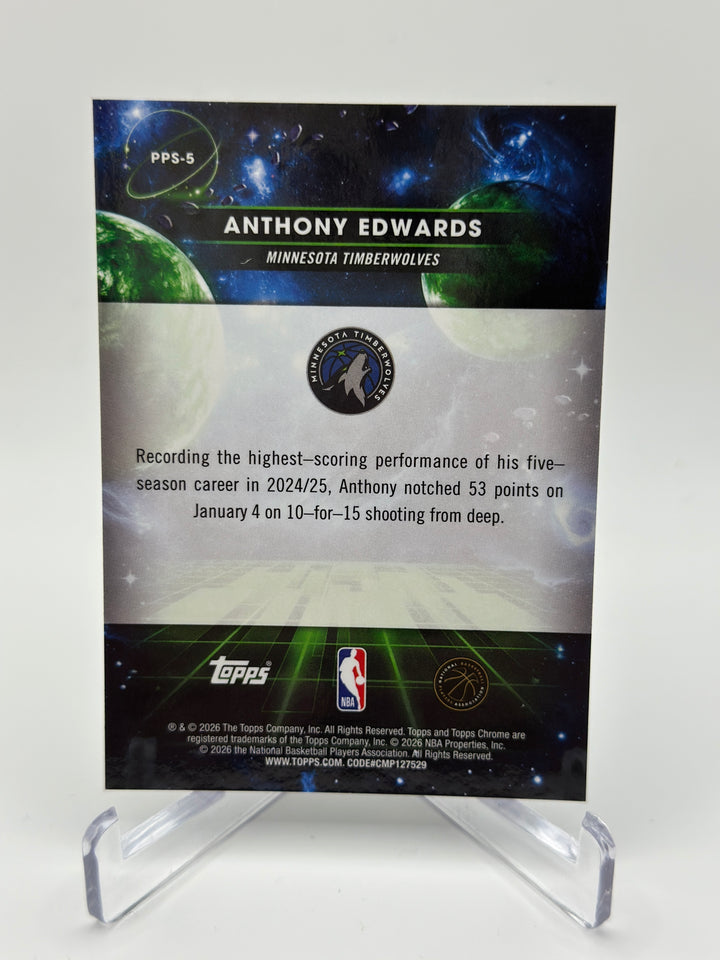 2025-26 Topps Cosmic Chrome Anthony Edwards Planetary Pursuit The Sun SSP