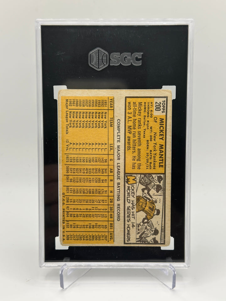 1963 Topps Mickey Mantle #200 SGC 1