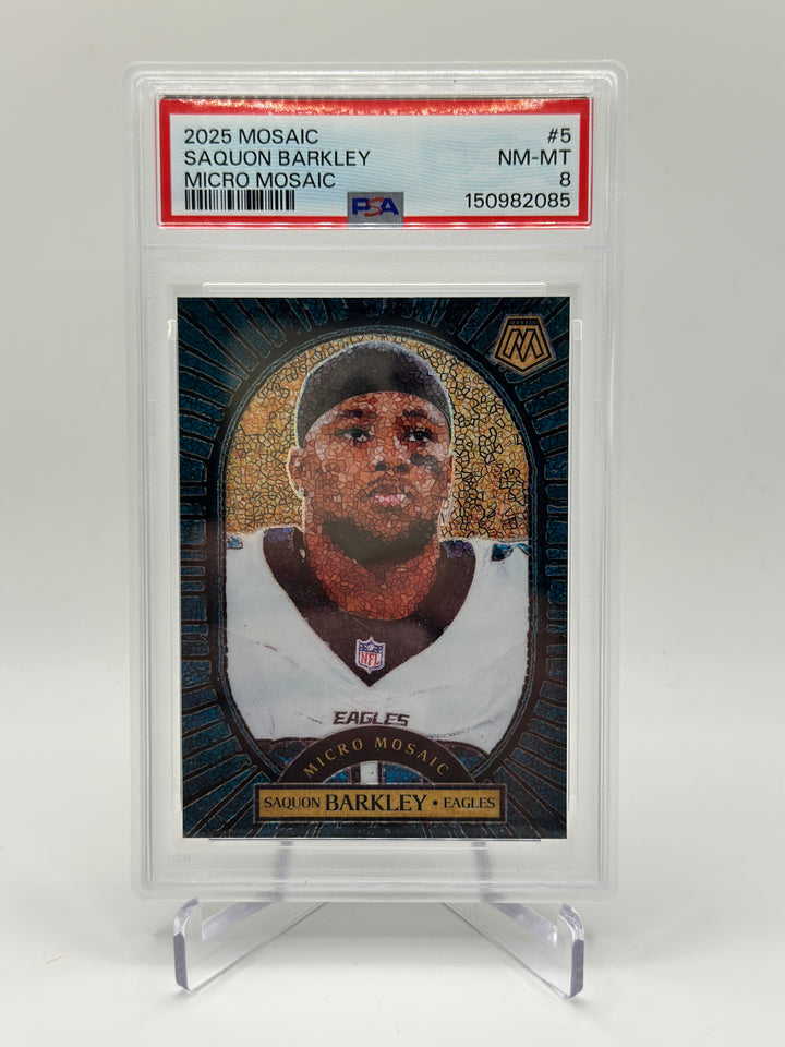 2025 Mosaic Saquon Barkley Micro Mosaic #5 PSA 8