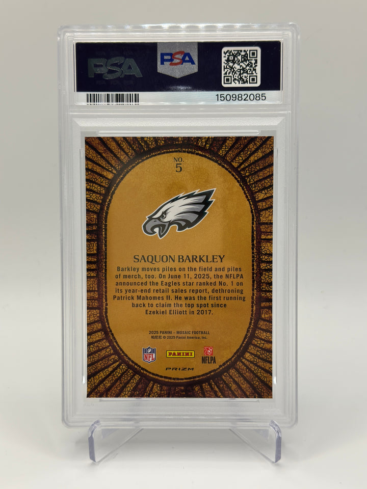 2025 Mosaic Saquon Barkley Micro Mosaic #5 PSA 8