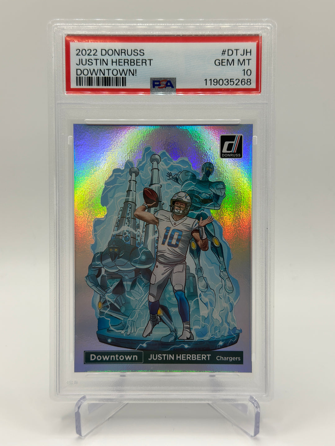 2022 Donruss Justin Herbert Downtown #DTJH PSA 10