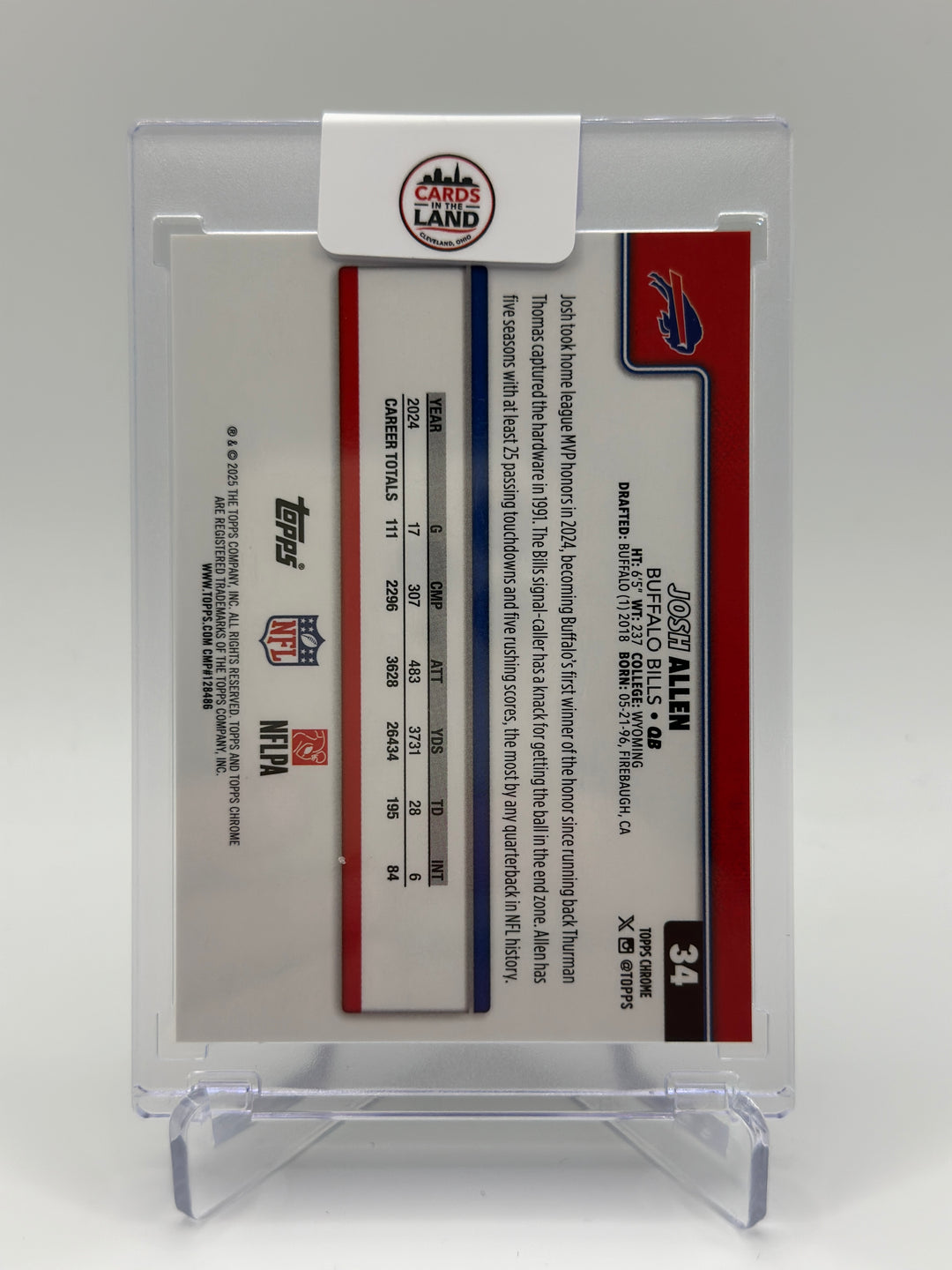 2025 Topps Chrome Josh Allen Green /99 #34
