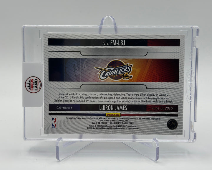 2024-25 Panini Silhouette Lebron James 2016 Game Worn Finals Patch 6/5/2016