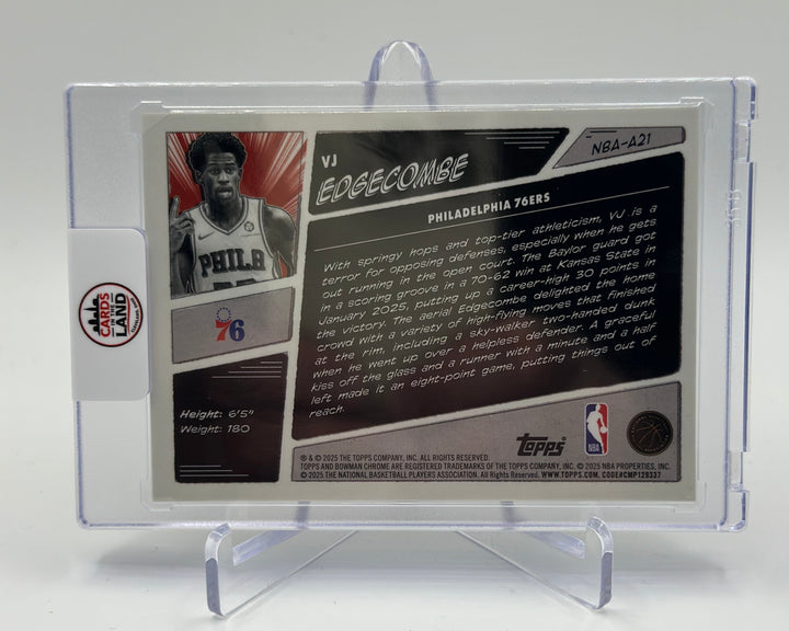 2025-26 Bowman Chrome VJ Edgecombe #NBA-A21 Anime