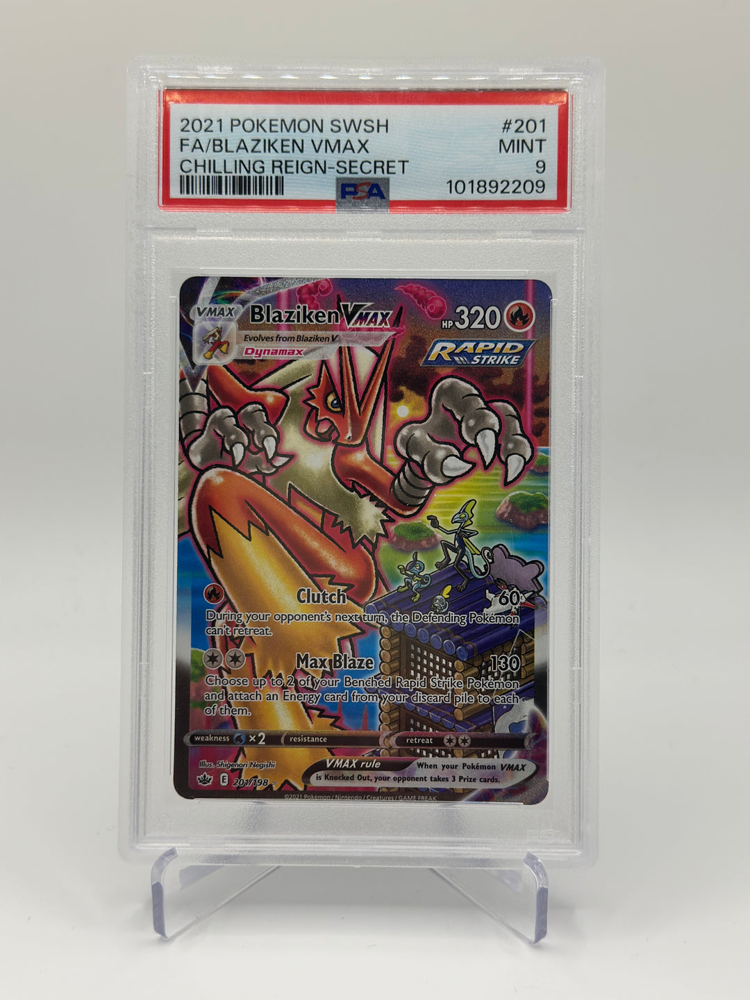 Pokémon Blaziken Vmax 201/198 PSA 9