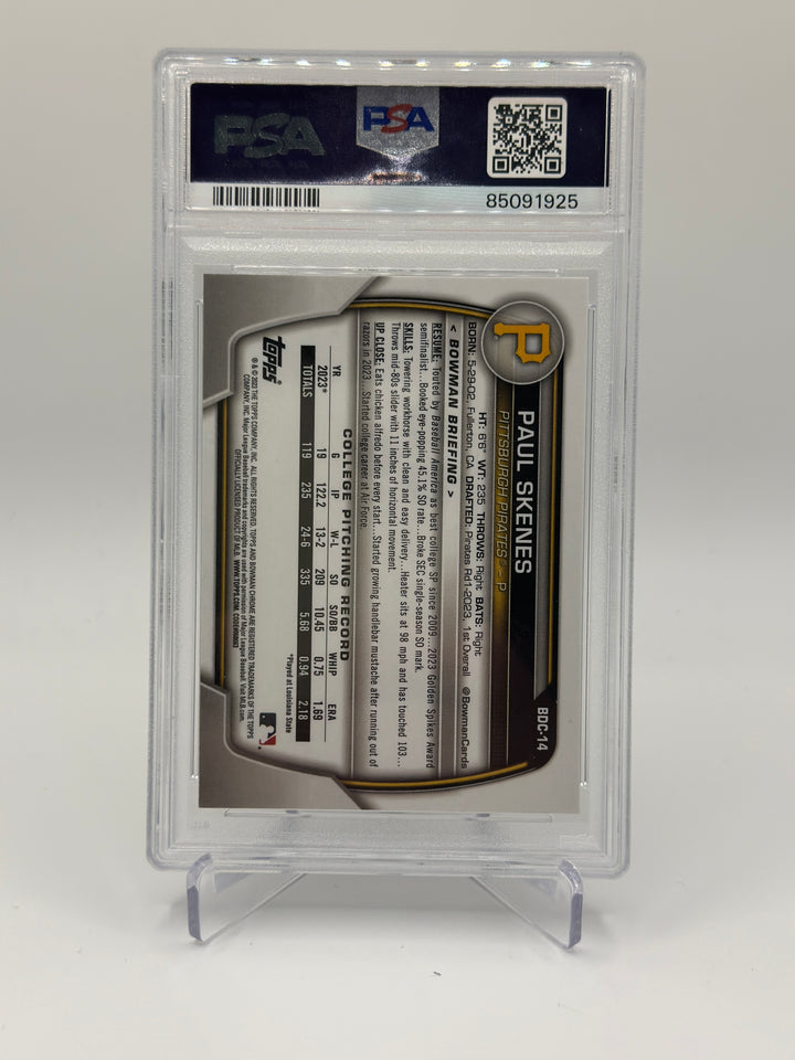 2023 Bowman Chrome Draft Paul Skenes #BDC14 PSA 10