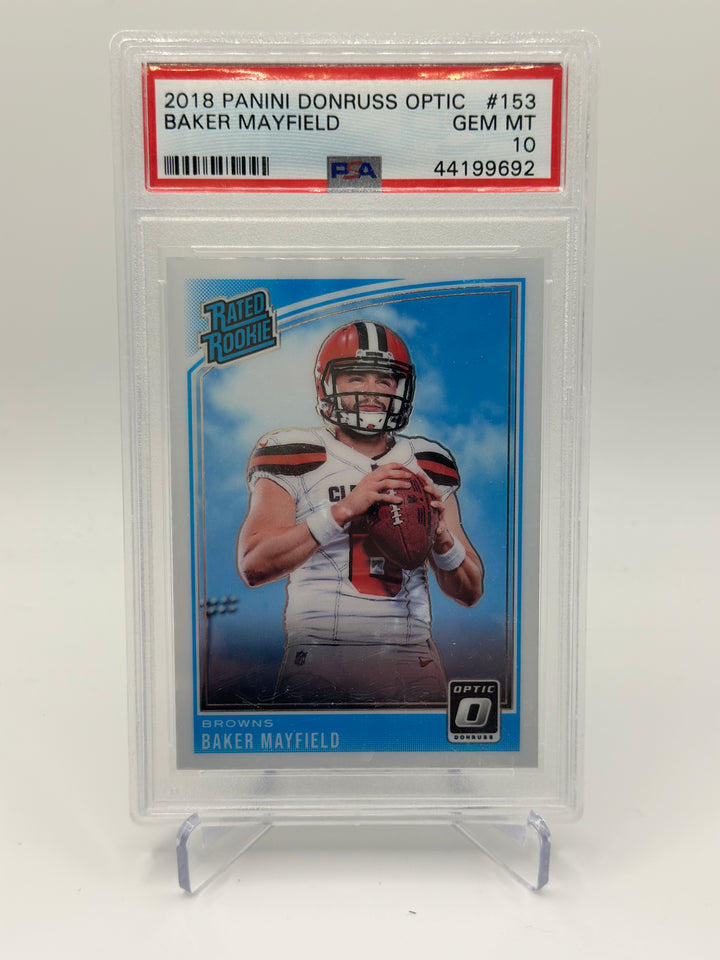2018 Optic Baker Mayfield #153 PSA 10