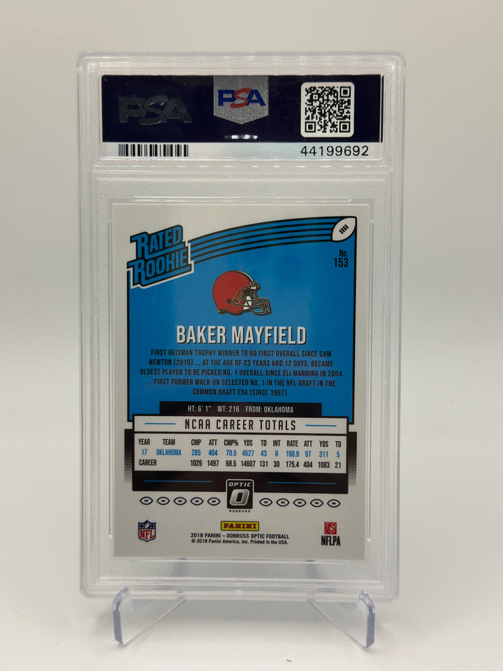 2018 Optic Baker Mayfield #153 PSA 10