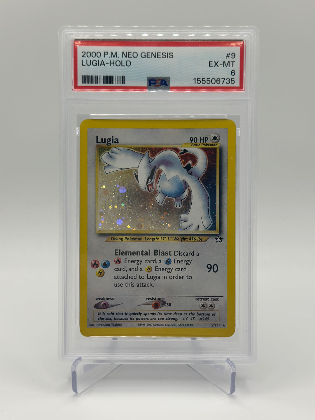 2000 Pokémon Neo Genesis Lugia Holo #9/111 PSA 6