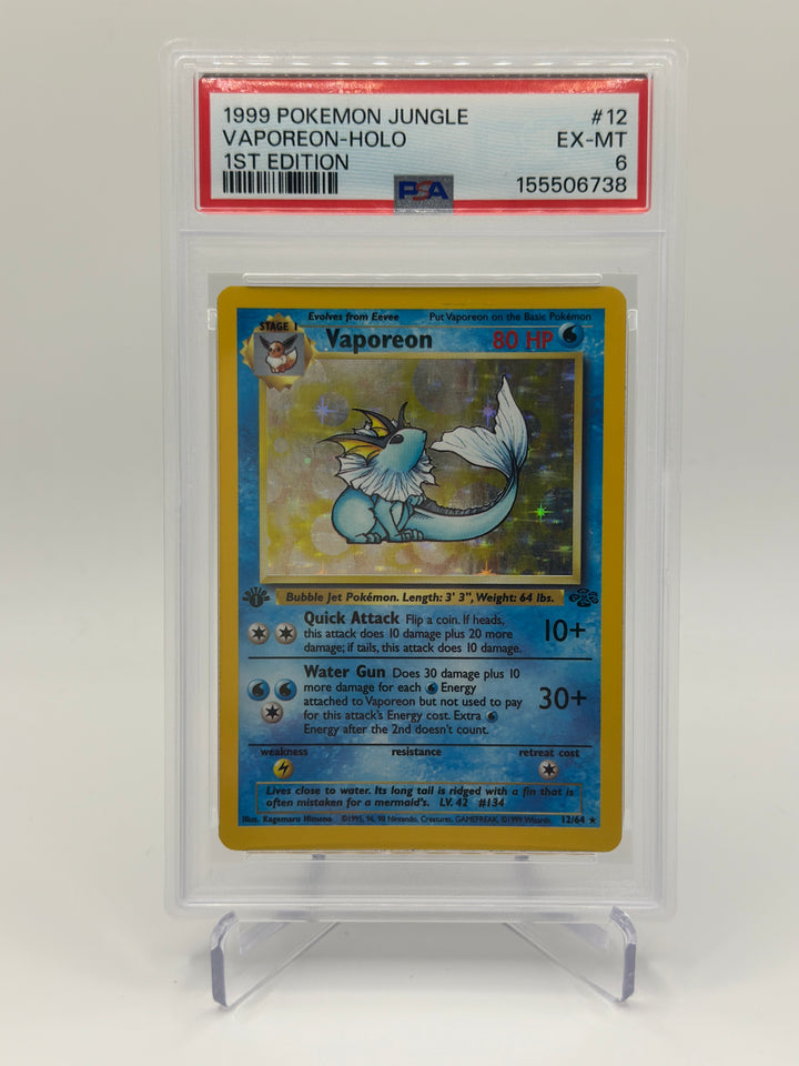 Pokémon Vaporeon 1st 12/64 PSA 6