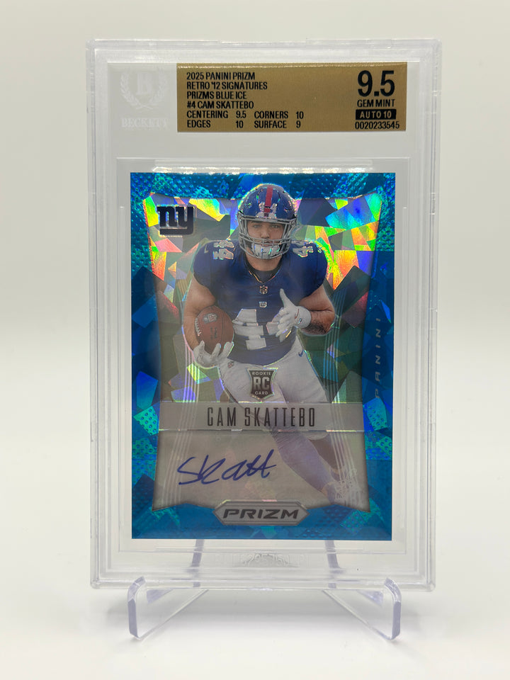 2025 Prizm Cam Skattebo Blue Ice Auto /99 BGS 9.5